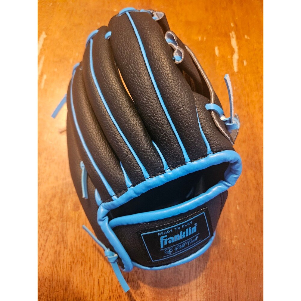 Youth Franklin Baseball Glove Blue and Black Inferno Dura-Bond Lacing - Picture 3 of 8